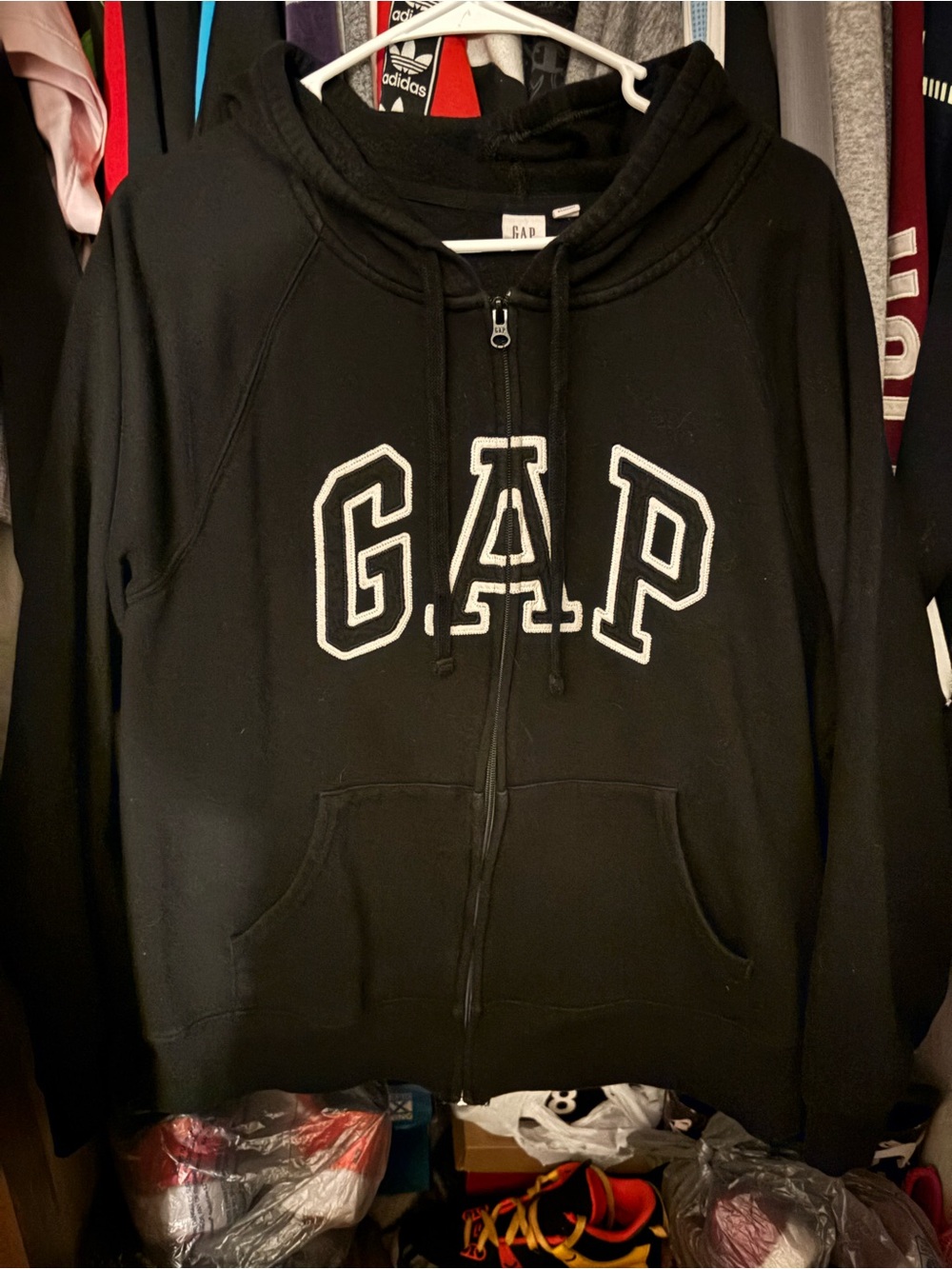 GAP Black Full-Zip Hoodie with Logo
